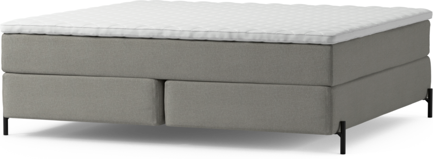 Delux Dream - Kontinentalsäng, dubbelsäng med bäddmadrass och sängben - Grå