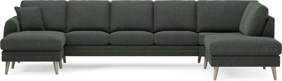 Eden - 3-sits soffa med schäslong vänster och divan höger - Grön