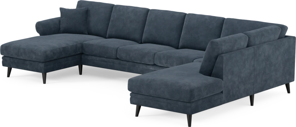 Eden - 3-sits soffa med schäslong vänster och divan höger - Blå