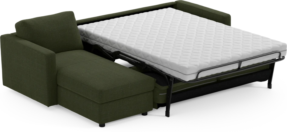 Lindö - Bäddsoffa 2,5-sits med schäslong, vändbar - Grön
