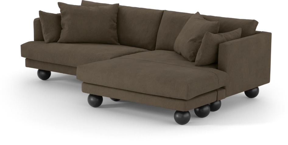 Harper - 4-sits med schäslong XL höger - Brun