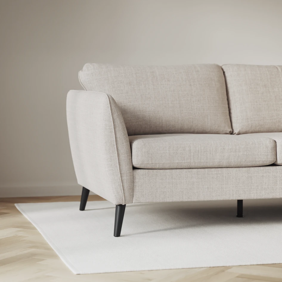 County - 3-sits soffa med flyttbar schäslong - Beige