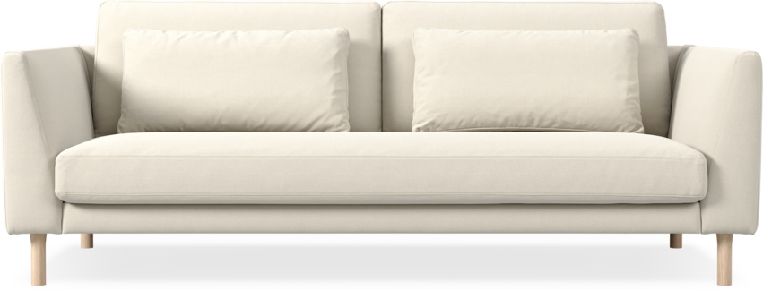 Willow - 3-sits soffa, hel dyna, fast klädsel - Beige