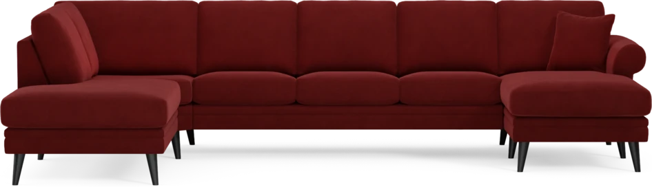 Eden - 3-sits soffa med divan vänster och schäslong höger - Röd