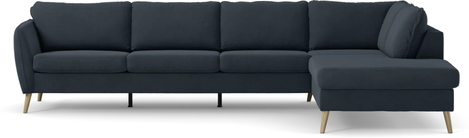 County - 3-sits soffa med divan höger - Blå