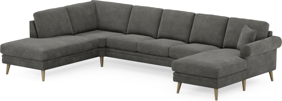 Eden - 3-sits soffa med divan vänster och schäslong höger - Grå