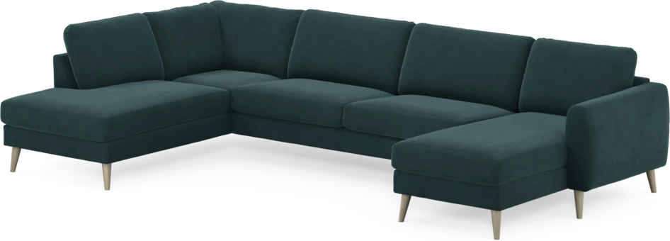 Bridge - 3-sits soffa med divan vänster och schäslong höger - Blå