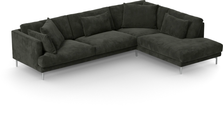 Harper - 3-sits soffa med divan höger - Svart