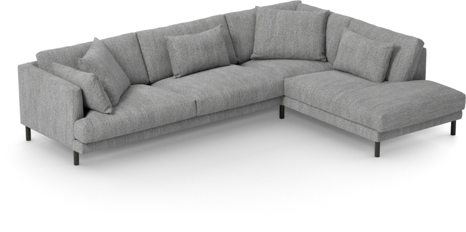 Harper - 3-sits soffa med divan höger - Grå