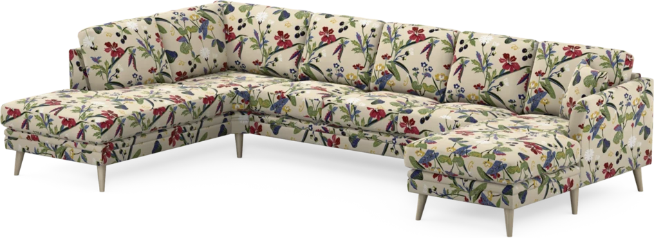 Eden - 3-sits soffa med divan vänster och schäslong höger - Flerfärgad