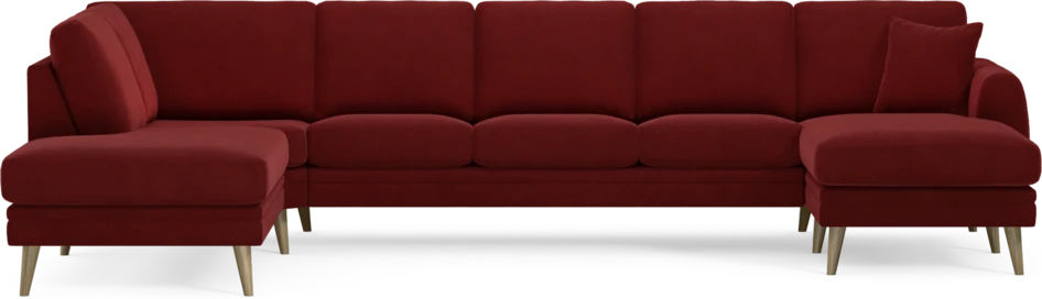 Eden - 3-sits soffa med divan vänster och schäslong höger - Röd
