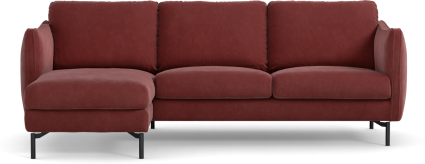 Madison Lux - 2-sits soffa med schäslong vänster - Rosa