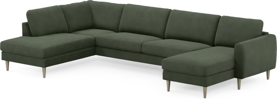 Bridge - 3-sits soffa med divan vänster och schäslong höger - Grön