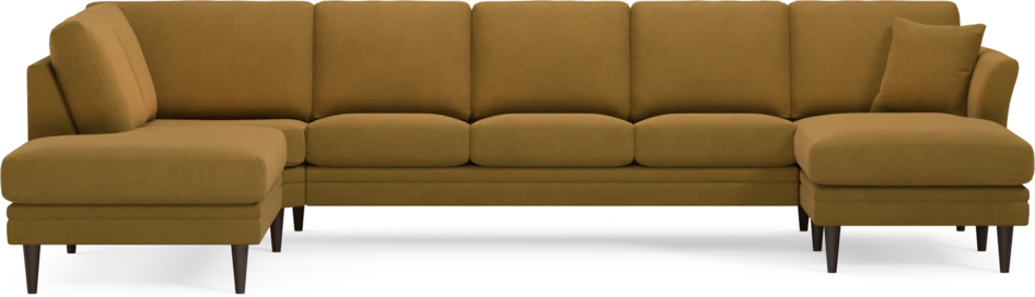 Eden - 3-sits soffa med divan vänster och schäslong höger - Gul