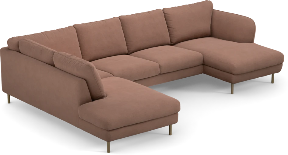 Madison Lux - 2-sits soffa med divan vänster och schäslong höger - Rosa