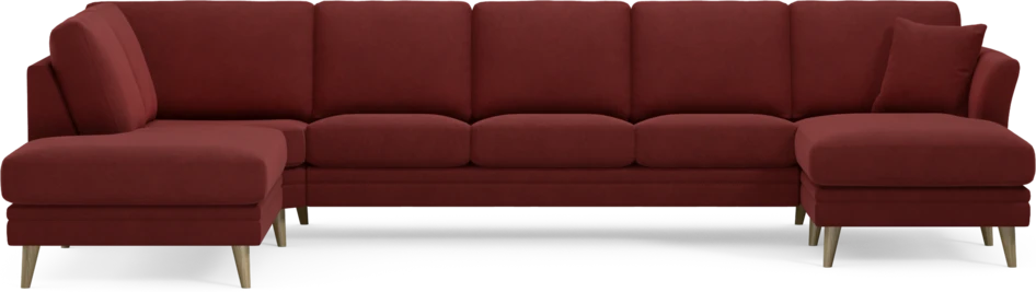 Eden - 3-sits soffa med divan vänster och schäslong höger - Röd