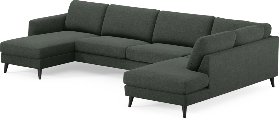 Bridge - 3-sits soffa med schäslong vänster och divan höger - Grön