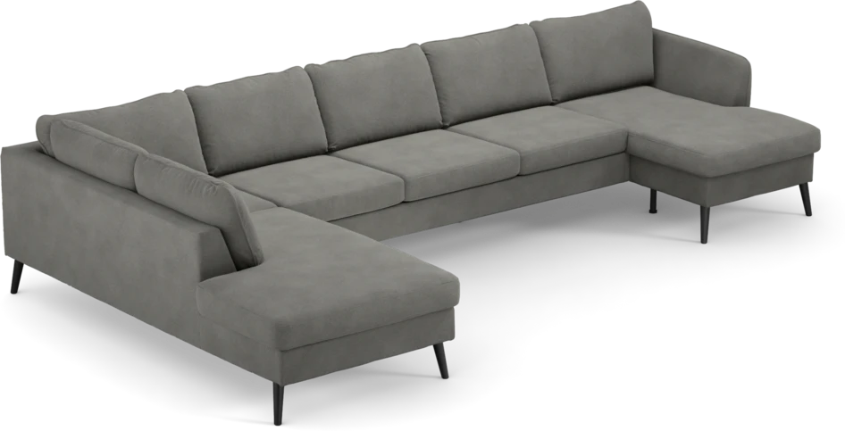 County - 4-sits soffa med divan vänster och schäslong höger - Grå