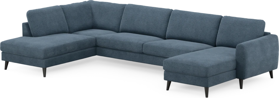 Bridge - 3-sits soffa med divan vänster och schäslong höger - Blå