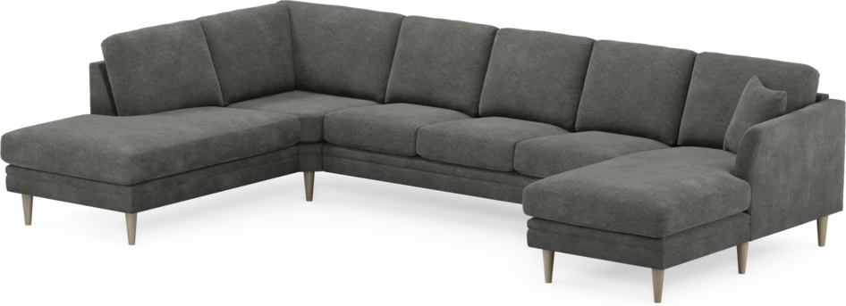 Eden - 3-sits soffa med divan vänster och schäslong höger - Grå