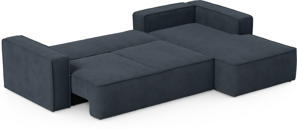 Ide - Bäddsoffa 3-sits med schäslong höger - Blå