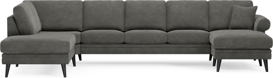 Eden - 3-sits soffa med divan vänster och schäslong höger - Grå
