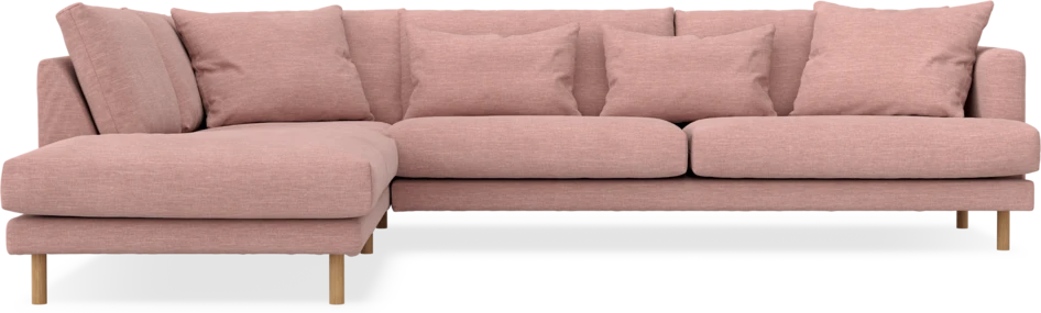 Harper - 3-sits soffa med divan vänster - Rosa