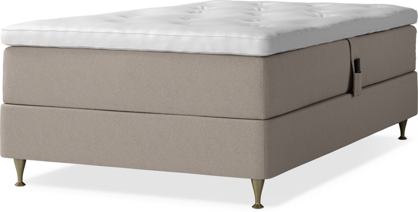Delux Dream - Ställbar säng, enkelsäng med bäddmadrass - Beige