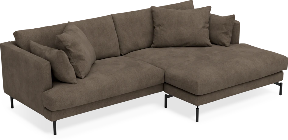 Harper - 4-sits med schäslong XL höger - Brun