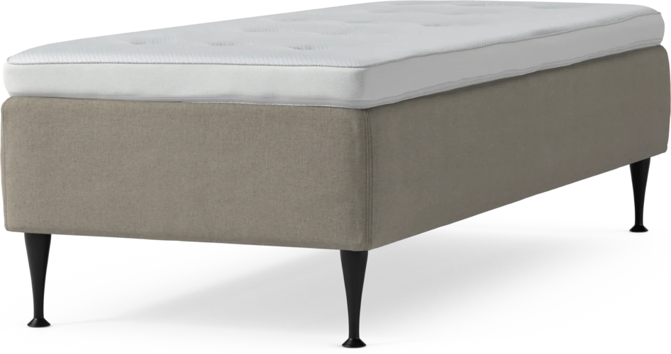 Delux Sense - Ramsäng, enkelsäng med bäddmadrass och sängben - Beige