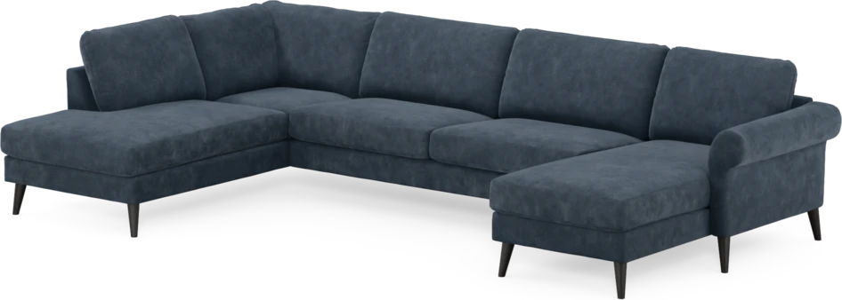 Bridge - 3-sits soffa med divan vänster och schäslong höger - Blå