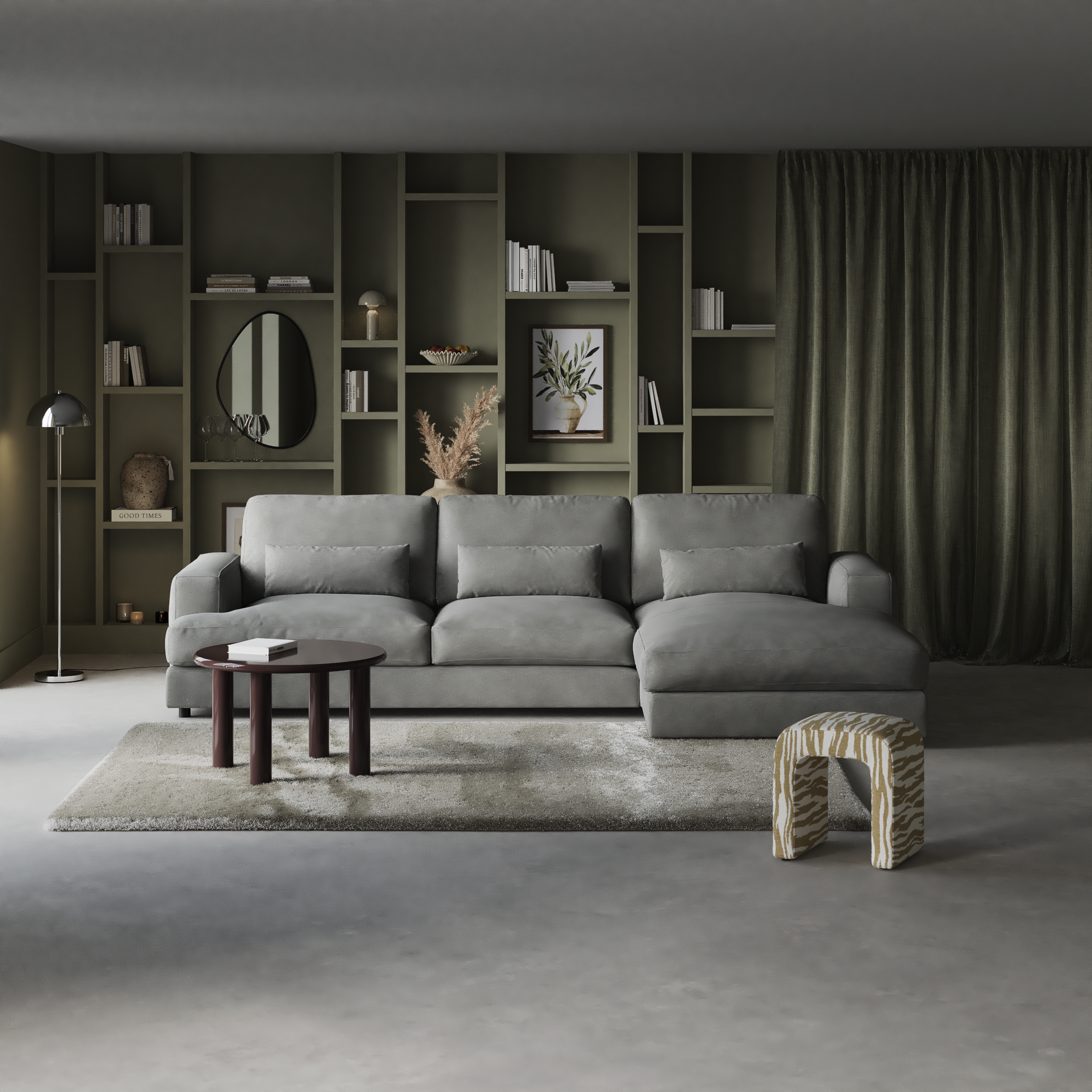 Noma, 3-sits soffa med schäslong höger