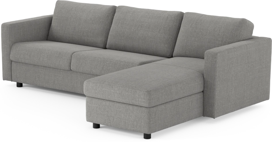 Lindö - Bäddsoffa 2,5-sits med schäslong, vändbar - Grå