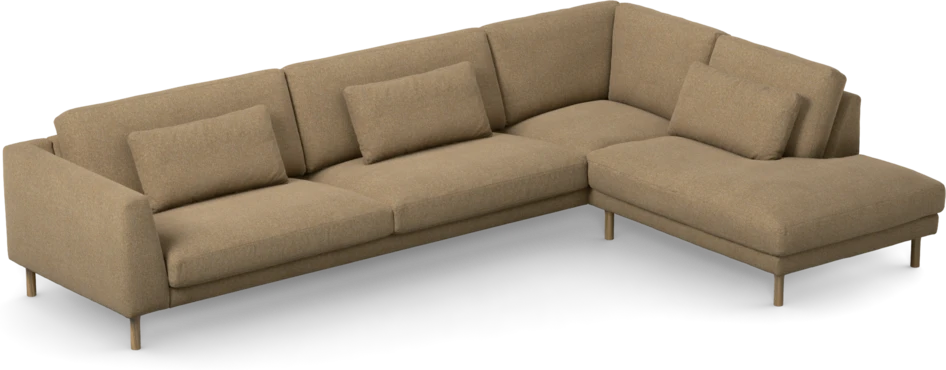 Willow - 4-sits soffa med divan höger, fast klädsel - Gul