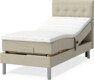 Roma Family - Ställbar säng, enkelsäng med bäddmadrass och sänggavel låg pikerad, B 90-120 - Beige
