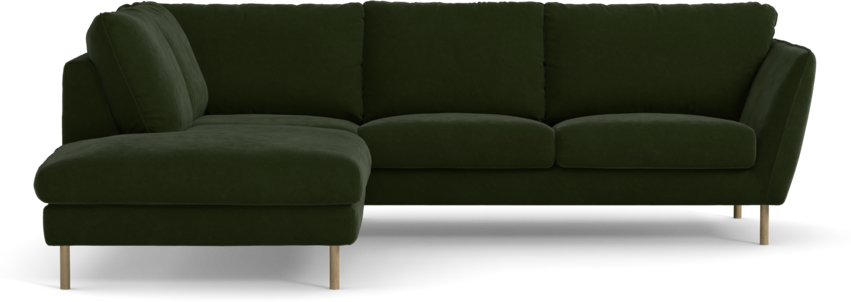 Madison Lux - 2-sits soffa med divan vänster - Grön