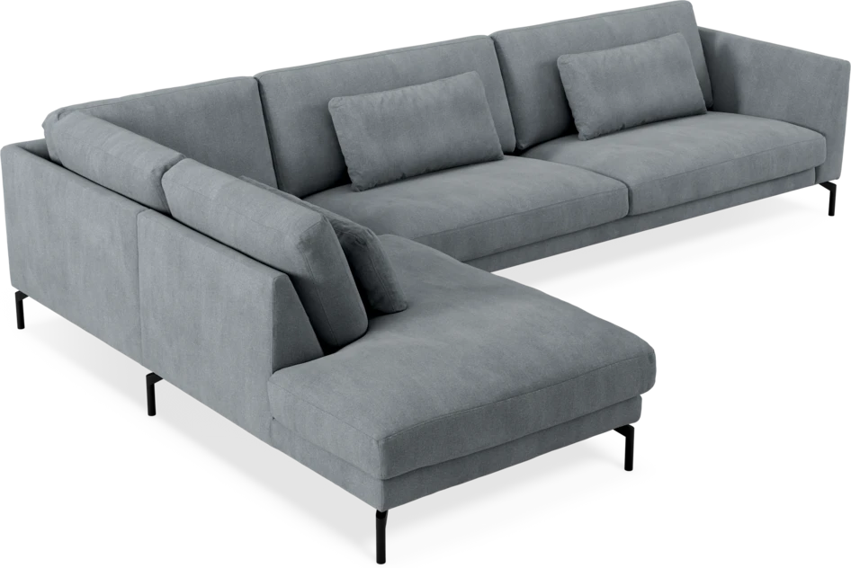 Willow - 4-sits soffa med divan vänster, fast klädsel - Grå