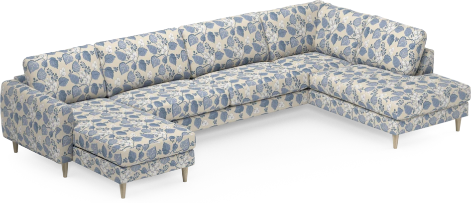 Bridge - 3-sits soffa med schäslong vänster och divan höger - Blå