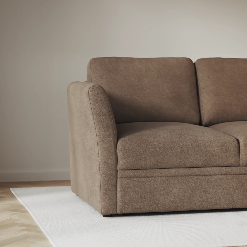 Öland - Bäddsoffa 3-sits, längsbäddad - Brun