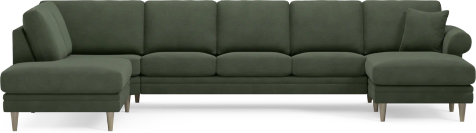Eden - 3-sits soffa med divan vänster och schäslong höger - Grön