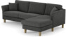 Eden - 2,5-sits soffa med schäslong - Svart