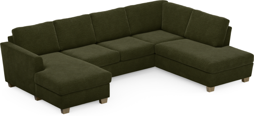 Friday - 3-sits soffa med schäslong vänster och divan höger - Grön