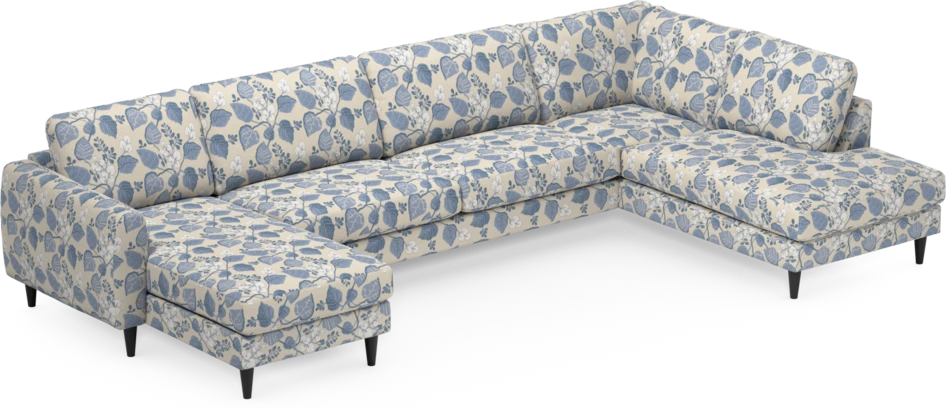 Bridge - 3-sits soffa med schäslong vänster och divan höger - Blå