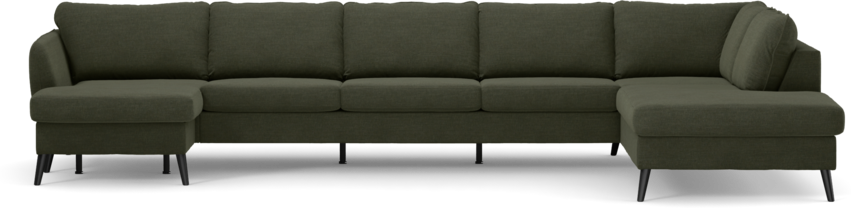 County - 4-sits soffa med schäslong vänster och divan höger - Grön