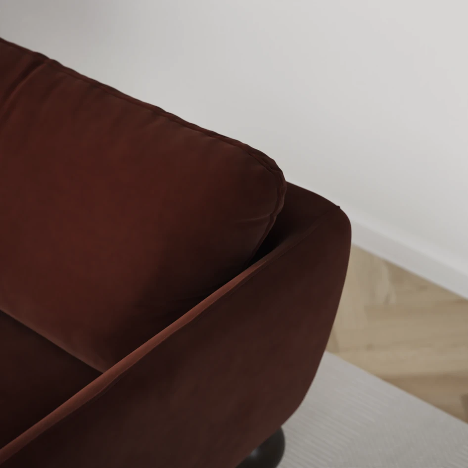 Madison Lux - Hörnsoffa 2+3-sits, hörn 1 - Orange