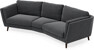 Madison - 3-sits soffa svängd, 90 cm - Svart