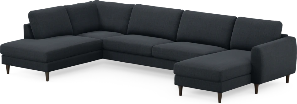 Bridge - 3-sits soffa med divan vänster och schäslong höger - Blå