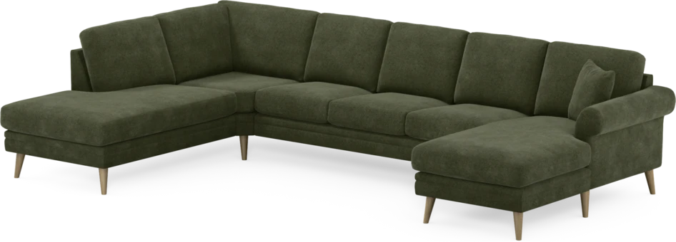 Eden - 3-sits soffa med divan vänster och schäslong höger - Grön