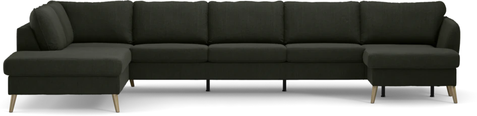 County - 4-sits soffa med divan vänster och schäslong höger - Grön