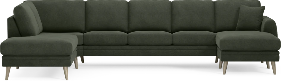 Eden - 3-sits soffa med divan vänster och schäslong höger - Grön